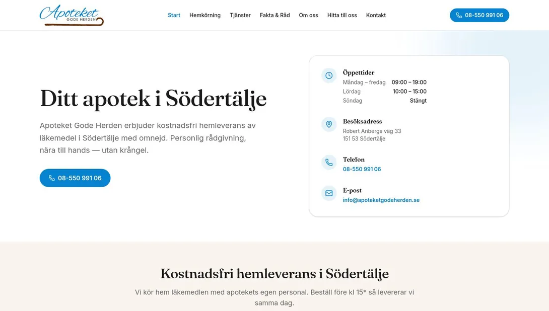 Skärmdump av apoteketgodeherden.se