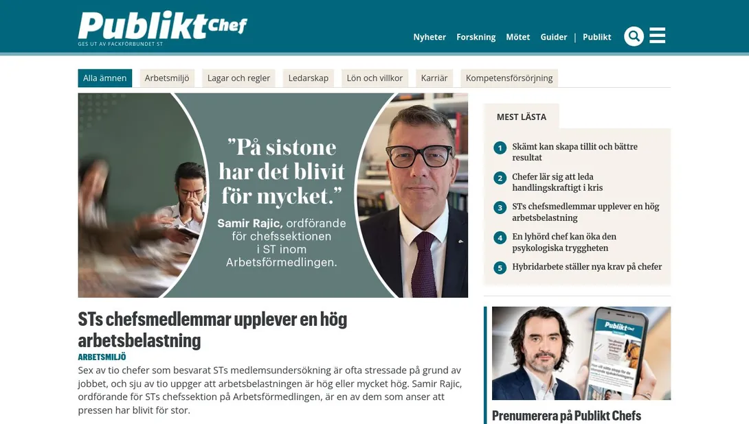 Skärmdump av chef.publikt.se