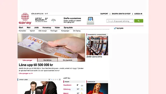 Skärmdump av spray.se