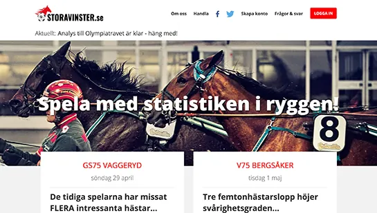 Skärmdump av storavinster.se