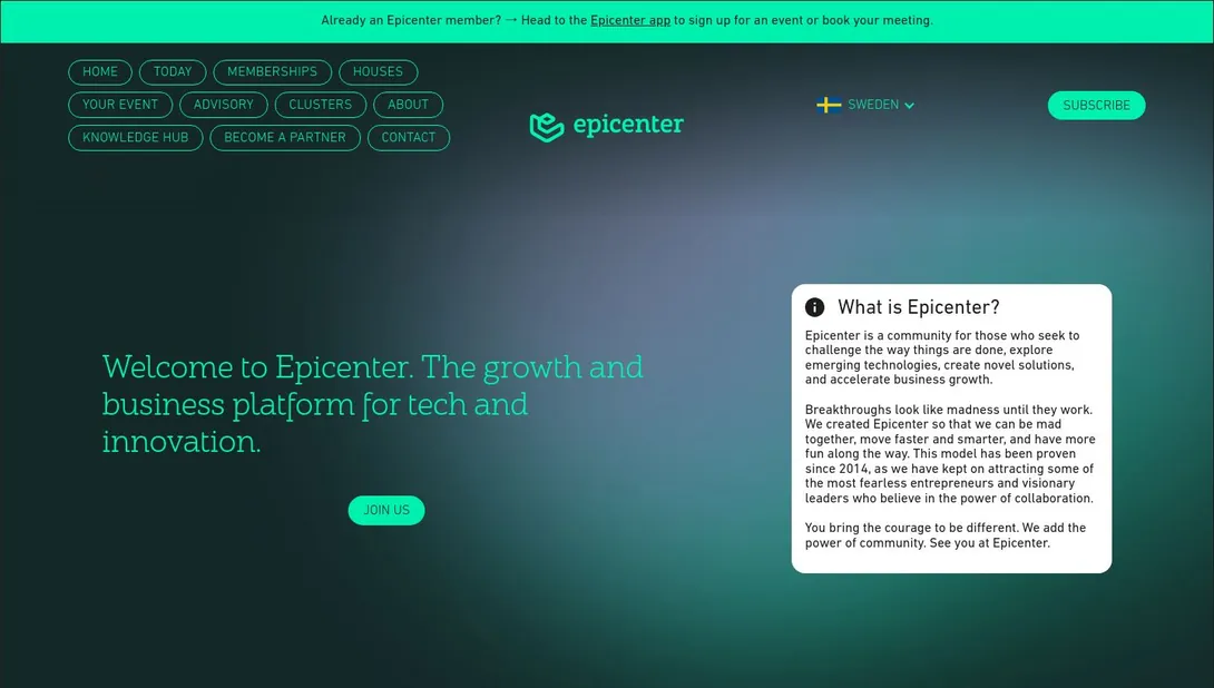 Skärmdump av weareepicenter.com